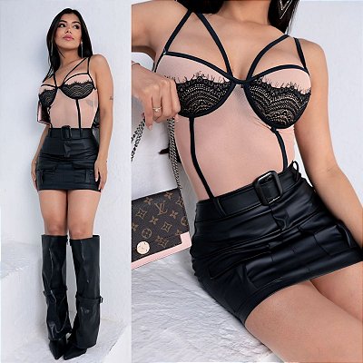 Saia Curta Bolso Duplo