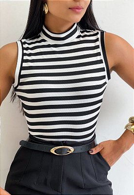 Blusa Listrada De Gola