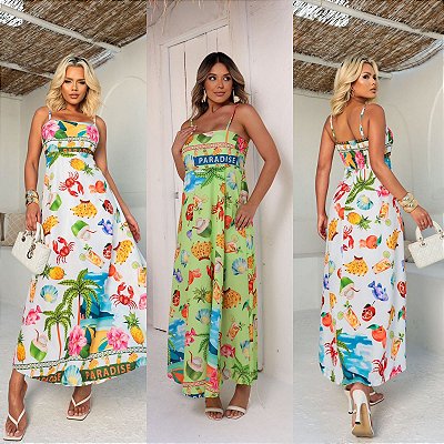 Vestido Longo Estampado