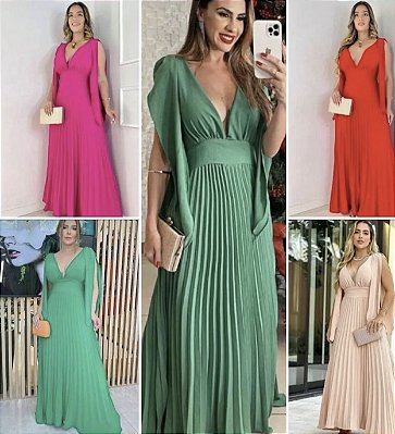 Vestido Longo Plissado