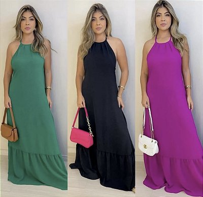 Vestido Longo Frente Única