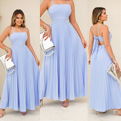 Vestido Longo Plissado