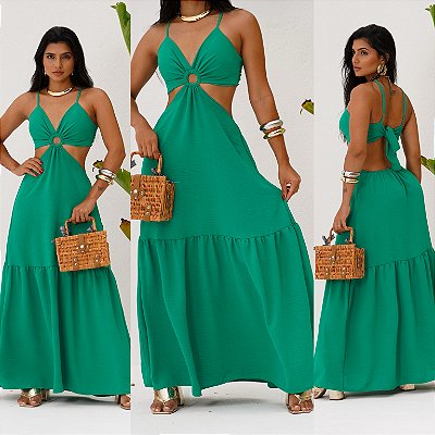 Vestido Longo De Alça Vazado