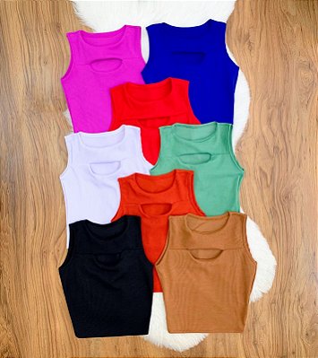 Cropped Regata Detalhe Vazado