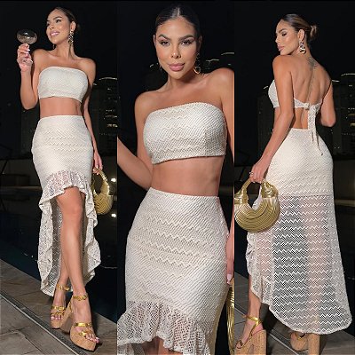 Conjunto De Saia & Cropped