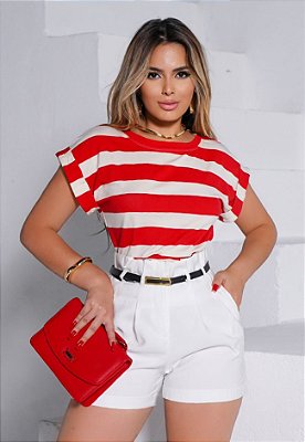 Blusa Manga Curta Listrada