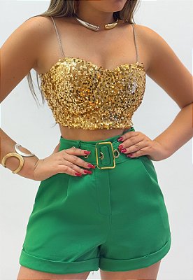 Cropped De Alça Paetê