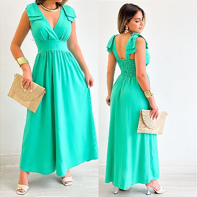 Vestido Longo De Alça Laço C/ Bojo