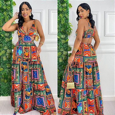 Vestido Longo Estampado