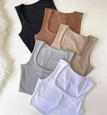 Cropped Regata Decote Quadrado