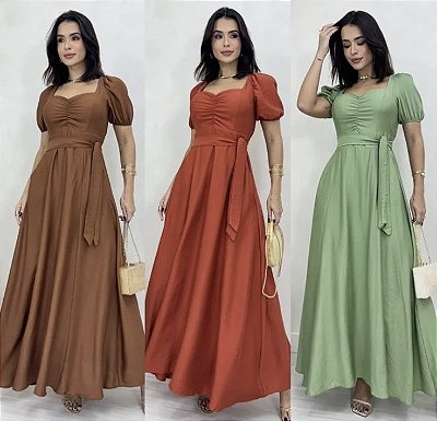 Vestido Curto De Manga C/ Cinto Faixa