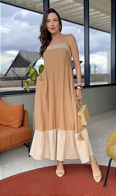 Vestido Longo Bicolor