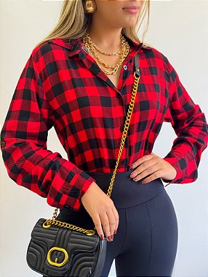 Camisa Xadrez Manga Longa
