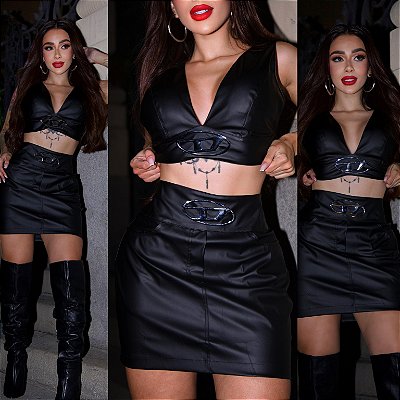 Conjunto De Saia & Cropped