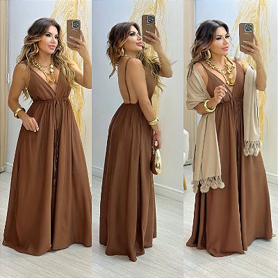 Vestido Longo De Alça