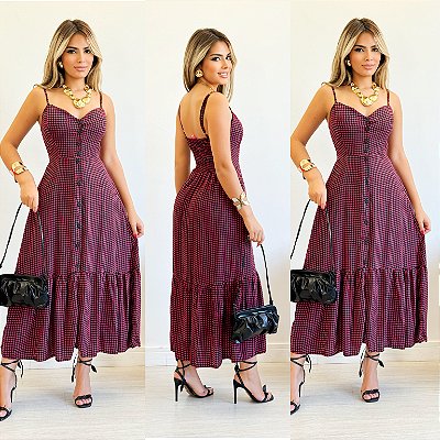 Vestido Midi Estampado Viscolinho