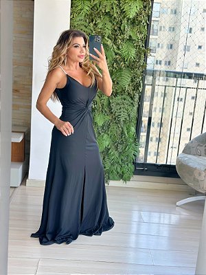 Vestido Longo Alça de Brilho