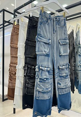 Calça Jeans Cargo