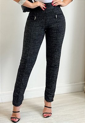 Calça Montaria C/ Zíper Mesclada