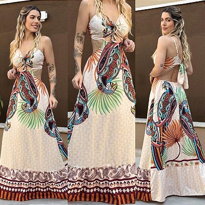 Vestido Longo Estampado