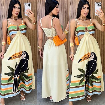 Vestido Longo Estampado