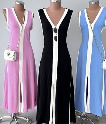 Vestido Longo Bicolor