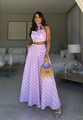 Conjunto De Cropped & Saia Longa