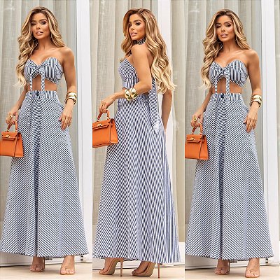 Conjunto De Cropped & Saia Longa