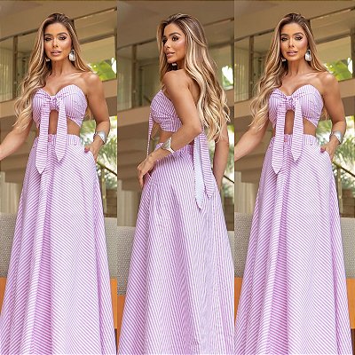 Conjunto De Cropped & Saia Longa