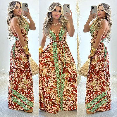 Vestido Longo Estampado