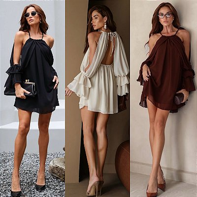 Vestido Curto Vazado