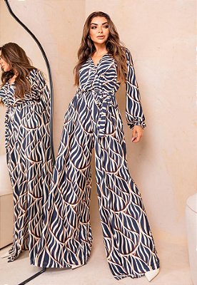 Macacão Manga Longa Estampado