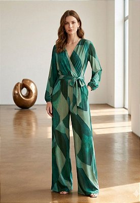 Macacão Manga Longa Estampado