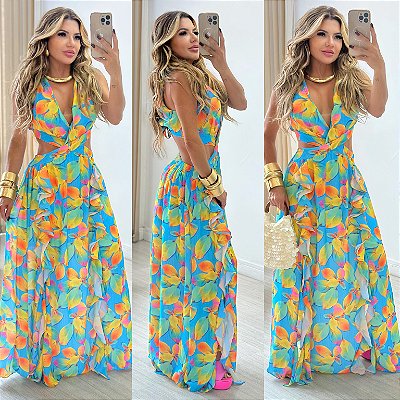 Vestido Longo Estampado