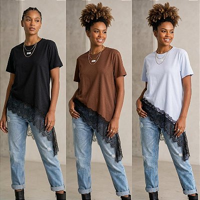 Blusa Oversized C/ Renda