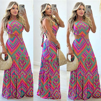 Vestido Longo Estampado