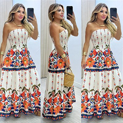 Vestido Longo Estampado
