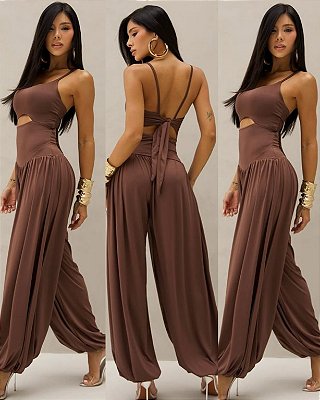 Macacão Longo De Alça Vazado