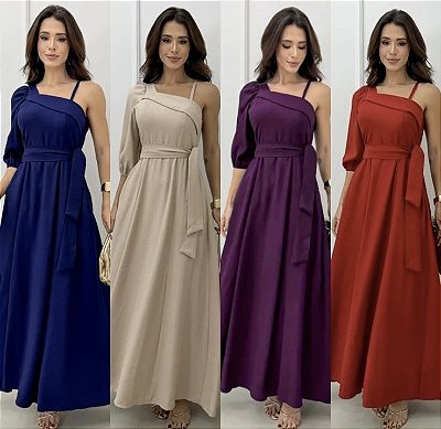 Vestido Longo Ombro Único C/ Alça