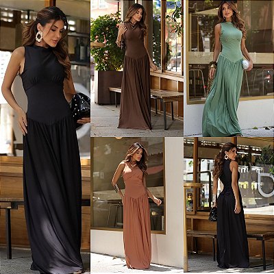 Vestido Longo Regata