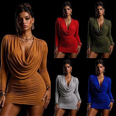 Vestido Curto De Gola Boba