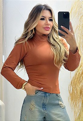 Cropped De Gola Manga Longa