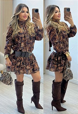 Vestido Curto Estampado