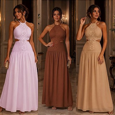 Vestido Longo Bordado