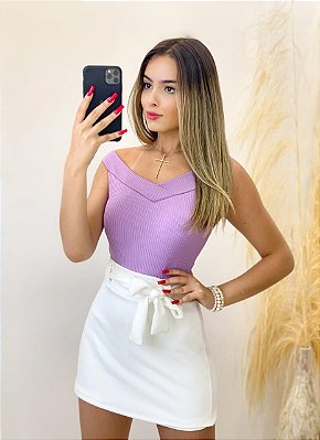 Body Canelado Cruzado (Diversas Cores)
