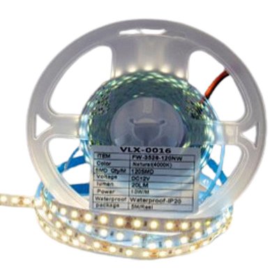 FITA DE LED 12V BRANCO NATURAL (4000K) 3528 120LED + IP20 + 5M