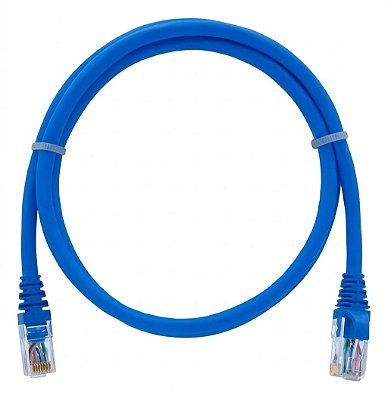 CABO DE REDE CAT5E PATCH CORD RJ45 AZUL (2 MTS)