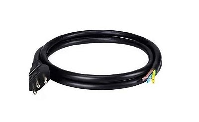 CABO DE FORÇA PP TRIPOLAR COM RABICHO 10A (1,5MTS)