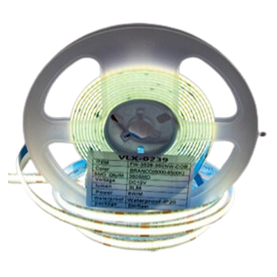 FITA DE LED COB 12V BRANCO FRIO (6500K) 360LED + IP20 + 5M