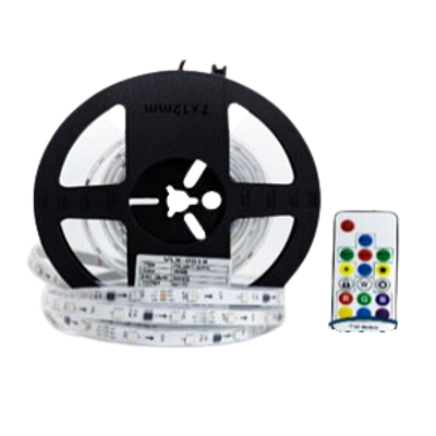 FITA DE LED 5V RGB (VERDE/AZUL/VERMELHO) C/CONTROLE 5050 30LED + IP20+ 5M
